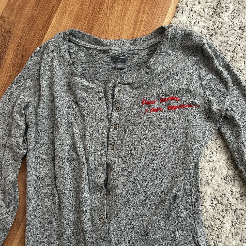 Aerie Pajama Jumpsuit/Onesie, "Dear Santa, I can explain..."